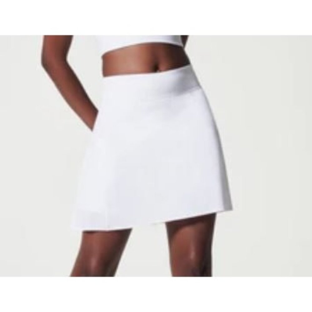 Spanx Womens White Get Moving Skort Plus Size 3X Mid Length
